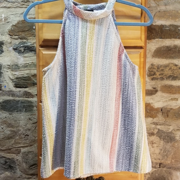 W5 Tops - W5 Striped Multi Color Halter Style Top